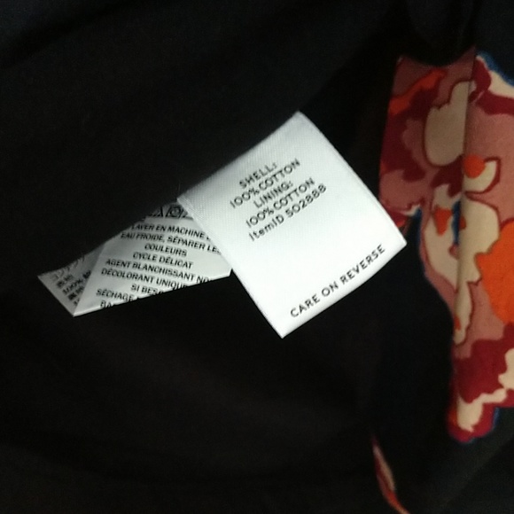 SOLD*L.L. Bean Signature Poplin Dress Black Floral - Picture 8 of 8